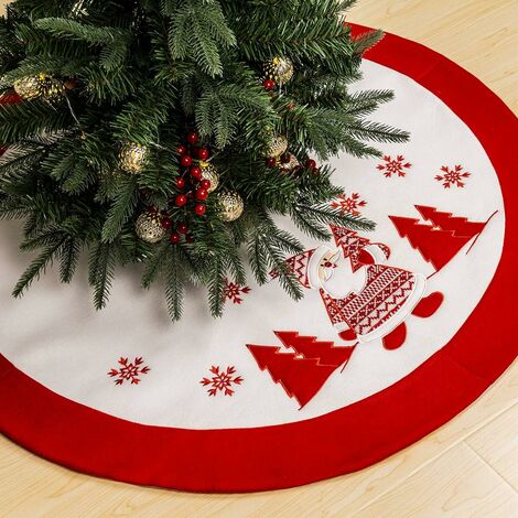 Christmas Tree Skirt, 35 "/ 90cm, Christmas Tree Rug, Christmas Tree Foot Cover (White), Christmas Tree Decoration