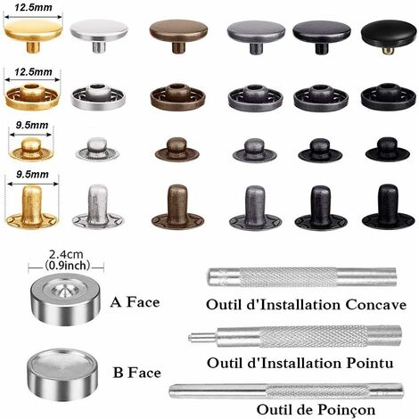 120 set leather snap fasteners kit