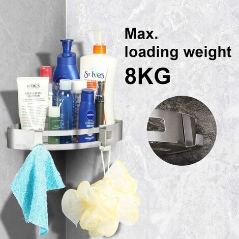 Black+double Adhesive Hook 2pcs Bathroom Shelf 3m No Trace Triangle Strong Glue  Corner Storage Rack Wall-mounted Kitchen Corner Shelf