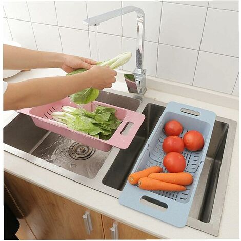 1PC Plastic Washing Holder Basket Great Kitchen Sink Dish Drainer