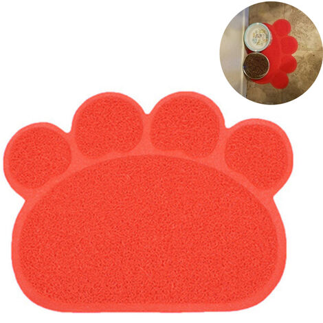 Paw-shaped Silicone Mat + Stainless Steel Pet Bowls For Dogs & Cats