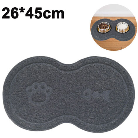 Silicone Waterproof Placemat ,Shaped Pet Feeding Mat, Silicone Raised Lip Non Spill Dog Cat Bowl Mat, gray
