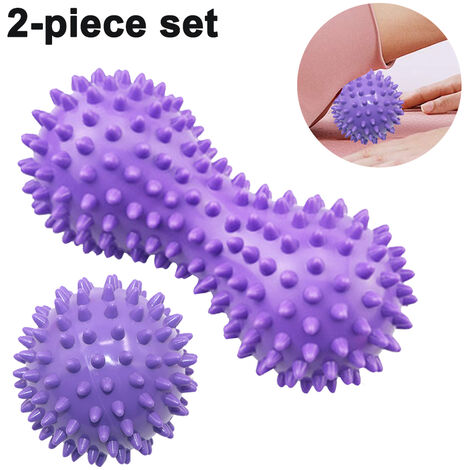 Spike Peanut Roller & Hedgehog Foot Massage Ball Set - Ideal for Muscle  Deep Tissue, Trigger Point and Myofascial Release, Plantar Fasciitis,  Concentrated Pressure, & Targeted Pain Relief, purple