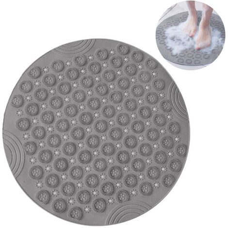 Non Slip Corner Bath Shower Mat with Drain Holes Mildew Resistant 54 x 54cm