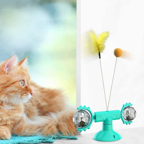 Cat Toys For Indoor Cats - Interactive Cat Toy, Funny Spring Bird Rotating Cat  Toy With Suction Cup Base, Turntable Kitten Toys With Teaser Ball