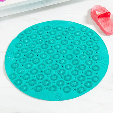 Shower Mat Non-slip Round Bathroom Mat With Strong Rubber Suction Cups And  Drain Holes Pvc Washable Shower Massage Foot Pad For Kids, Adults, Elderly