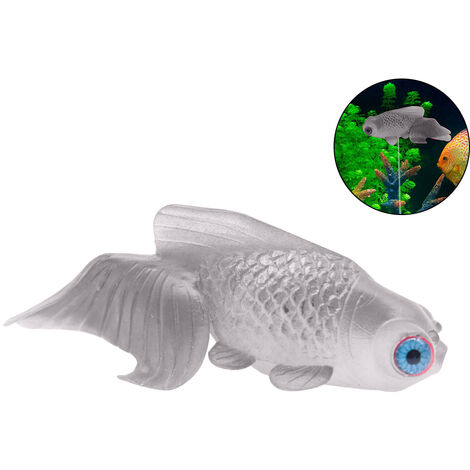 Silicone Artificial Fish Aquarium Decortion High Simulation Lifelike Floating  Fake Betta Fish Tank Ornament, Little Goldfish, blue