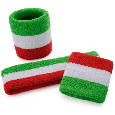 Sweatband Set Sports Headband Wristband Set Sweatbands Terry Cloth  Wristband Wrist Sweatband Headbands Moisture Wicking Sweat Absorbing Head  Band-Red white blue 