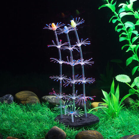 Silicone Artificial Coral Fish Tank Decorations Glow In Dark