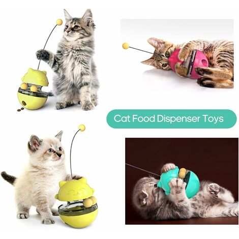 Cat Food Dispenser Leaking Cats Ball Toys Slow Cat Interactive