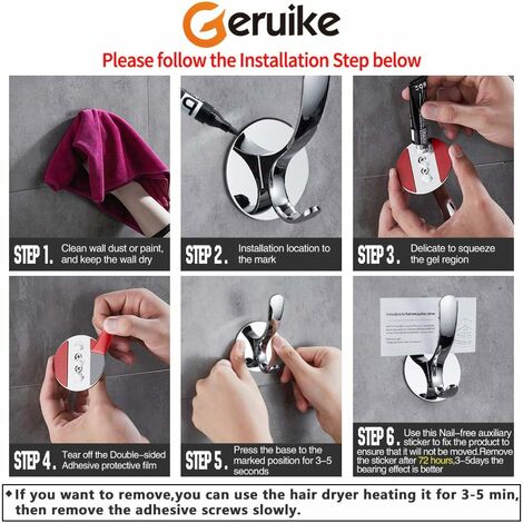 8pcs Self-Adhesive Wall Hooks, Adhesive Hook Stainless Steel Bathroom Wall  Hook, for Coat, Towel, Keys