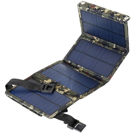 Outdoor Black Solar Panel Charger, Lightweight Portable Folding Charger Board Waterproof