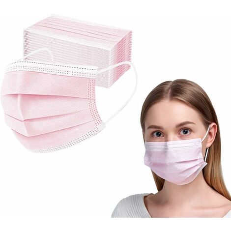 pink disposable face masks