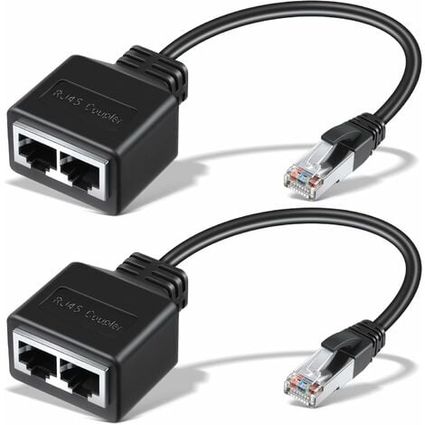 5PCS RJ45 Ethernet LAN Network Splitter Double Adapter 1-2 Ports  CAT5/CAT6/CAT7