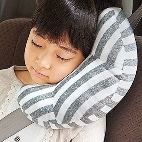 Car Neck Pillows Hesdrest Cushion Striped Grey