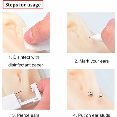 10 Pack Ear Piercing Kit, Disposable Ear Piercing Gun Painless Ear