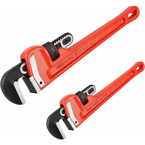 Devenirriche-Claw Wrench 2 Pieces Length 350mm and 250 mm Stillson Pipe  Wrench - Opening 70mm and 43mm