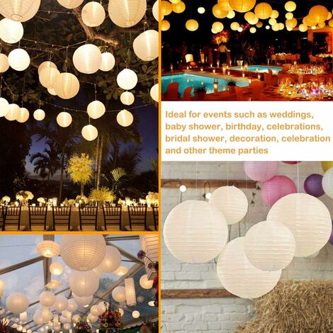 Round Paper Lanterns - White