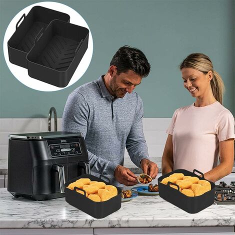 2X Air Fryer Liners For Ninja-Foodi Dual Air Fryer Reusable Accessories UK  Ship