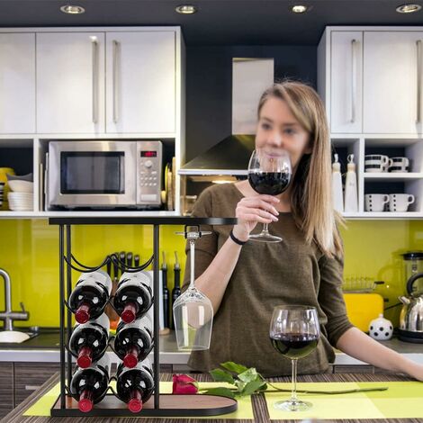 Freestanding Wine Rack with Glass Rack ...