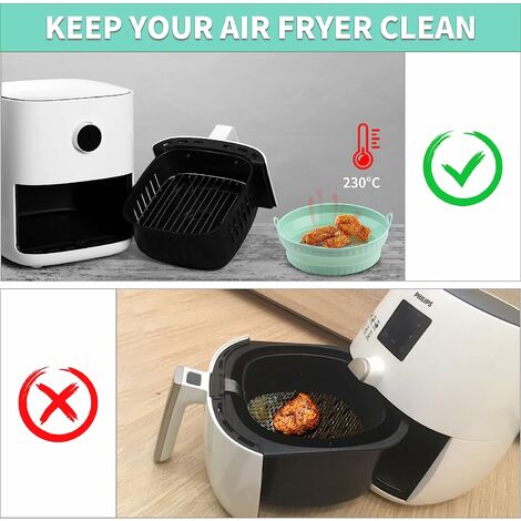 Pieces Air Fryer Silicone Pot, 20CM Collapsible Silicone Air Fryer Basket,  Reusable Air Fryer Silicone Pot
