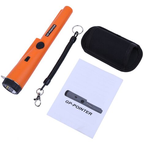 Pinpoint Metal Detector Pinpointer - Fully Waterproof with Orange Color  Include a 9V Battery 360 Search Treasure Pinpointing Finder Probe with Belt