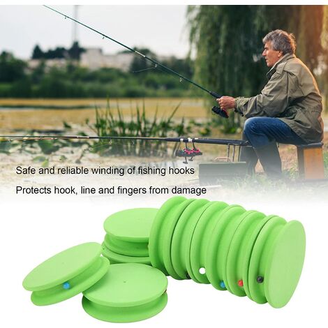 Fishing Foam Reels, 10pcs Portable Moderate Elasticity Soft Foam Fishing  Coil Board for Fishing(Green) ZQYRLAR