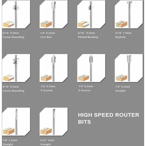 Hss Router Bits, 20pcs 3mm 1/8 High Speed Steel Cutters