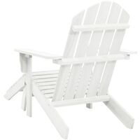 Garden Chair with Ottoman Wood White - White