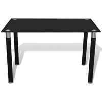 Dining Table with Glass Top Black - Black