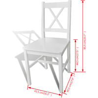 Dining Chairs 2 pcs White Pinewood - White
