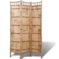 3-Panel Bamboo Room Divider - Brown
