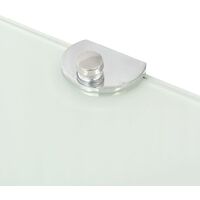 Corner Shelf with Chrome Supports Glass White 35x35 cm - White