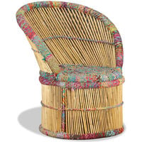 Bamboo Chair with Chindi Details - Multicolour