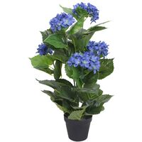 Artificial Hydrangea Plant with Pot 60 cm Blue - Multicolour