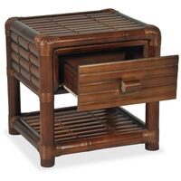 Bedside Table 45x45x40 cm Bamboo Dark Brown - Brown