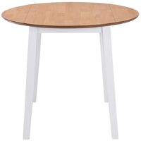 Drop-leaf Dining Table Round MDF White - White