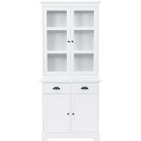 Welsh Dresser with 4 Doors MDF and Pinewood 80x40x180 cm - White