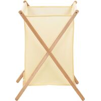 Laundry Basket Cedar Wood and Fabric Beige 42x41x64 cm - Beige