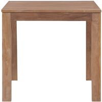 Dining Table Solid Teak Wood with Natural Finish 82x80x76 cm - Brown