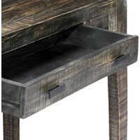 Desk Black 110x50x75 cm Solid Mango Wood - Black