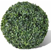 Boxwood Ball Artificial Leaf Topiary Ball 35 cm Solar LED String 2 pcs - Green