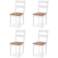 Dining Set 5 Pieces MDF and Rubberwood White - White
