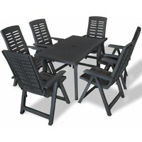 7 Piece Outdoor Dining Set Plastic Anthracite - Grey