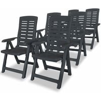 7 Piece Outdoor Dining Set Plastic Anthracite - Grey