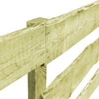 3 pcs 3-Rail Garden Fences Impregnated Pinewood 510x120 cm - Brown