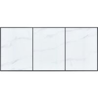Dining Table White 180x90x75 cm Tempered Glass - White