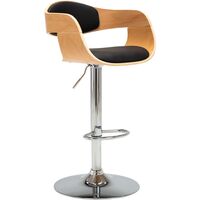 Bar Chairs 2 pcs Black Bent Wood and Faux Leather - Black