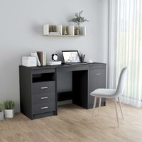 Desk Grey 140x50x76 cm Chipboard - Grey