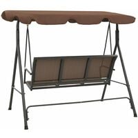 Garden Swing Bench with Canopy Coffee - Brown